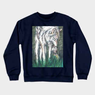 a wolf and a cub Crewneck Sweatshirt